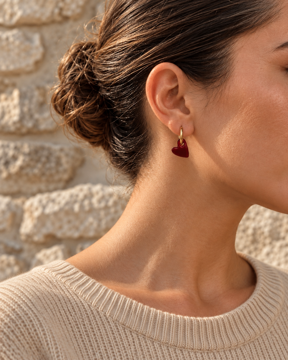 Velvet heart hoops