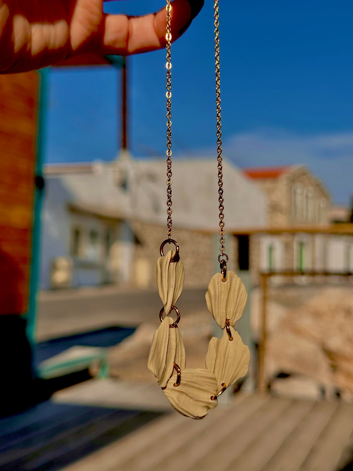 Taupe Leaf Necklace