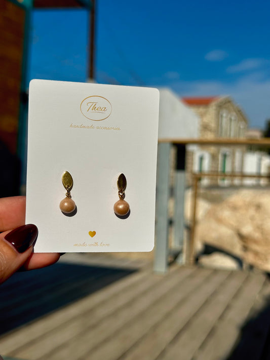 Rose Gold Pearl Earrings