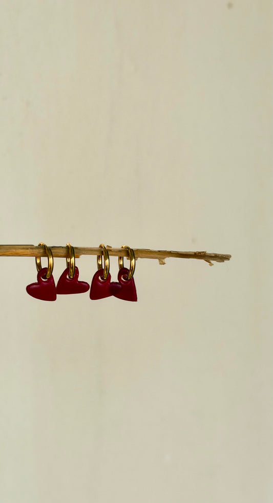 Velvet heart hoops