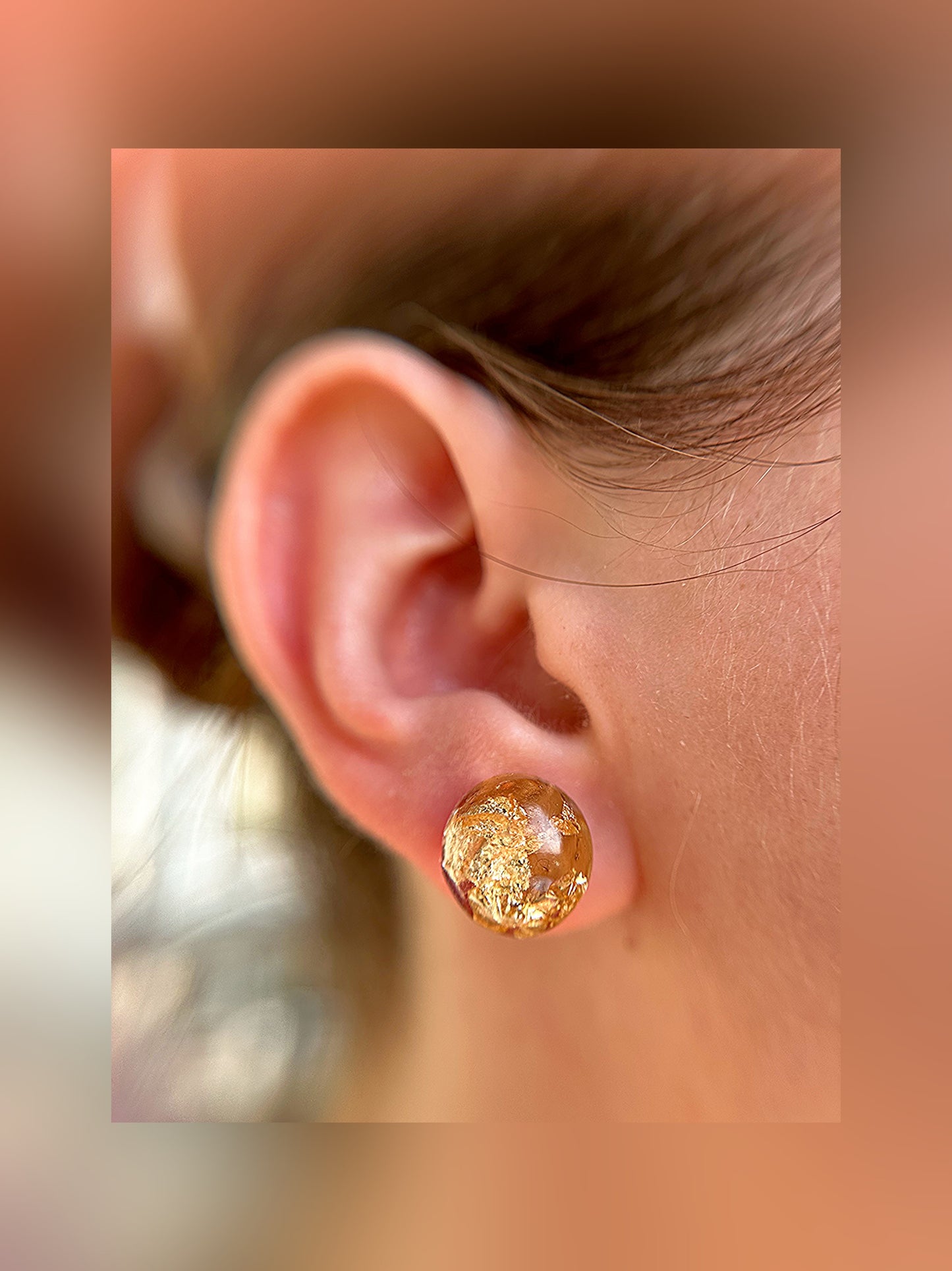 ‘Goldleaf’ resin earrings