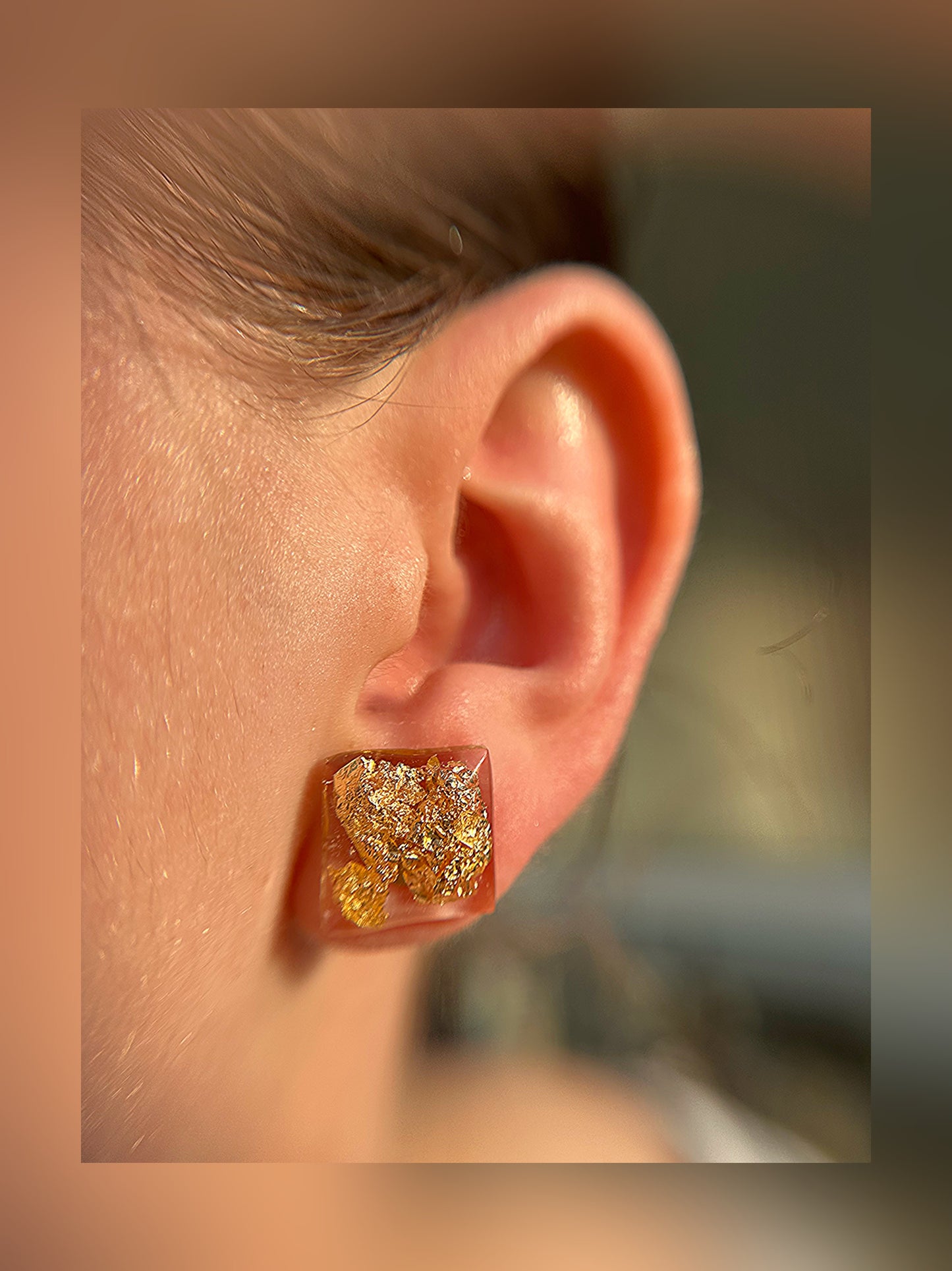 ‘Goldleaf’ resin earrings